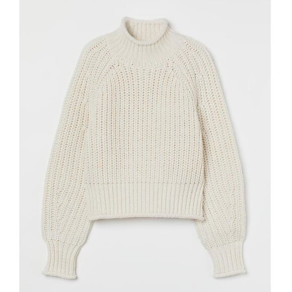 H&M Women's Oversized Knitted Sweater Size M In Cream - Picture 1 of 10